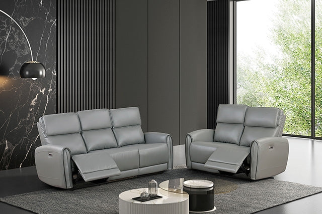 Furniture Of America Schlieren Power Loveseat FM6012GY-LV-PM Gray Contemporary - sofafair.com