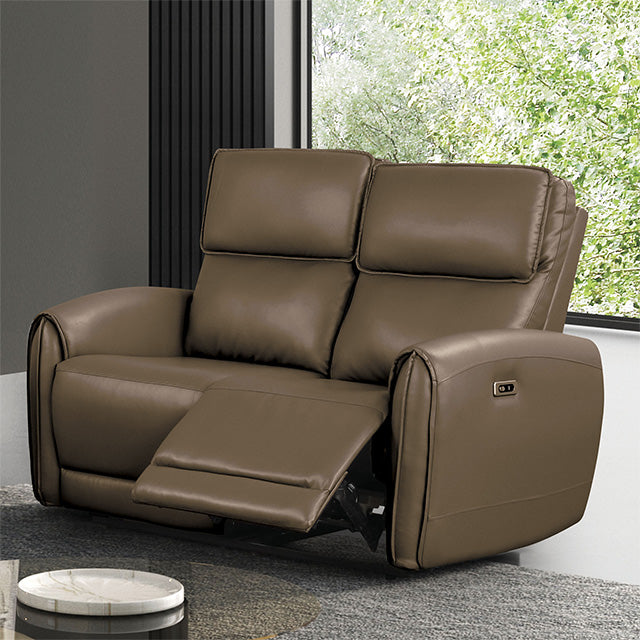 Furniture Of America Schlieren Power Loveseat FM6012LB-LV-PM Light Brown Contemporary - sofafair.com