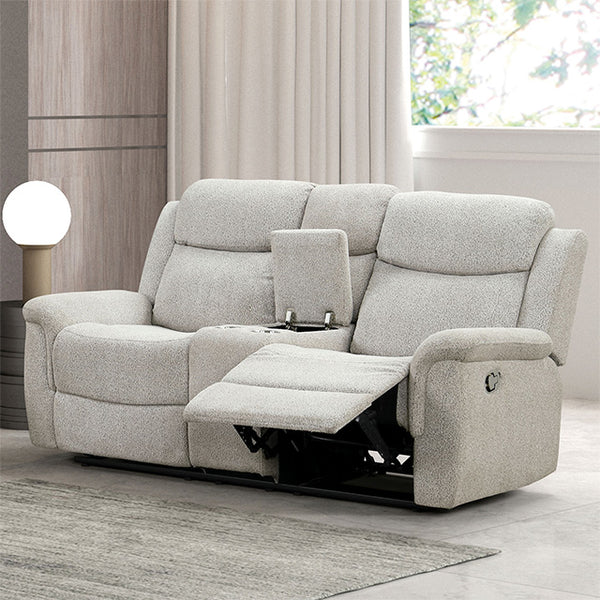 Furniture Of America Sandbach Manual Reclining Loveseat With Console FM6013LG-LV-M Light Gray Contemporary - sofafair.com