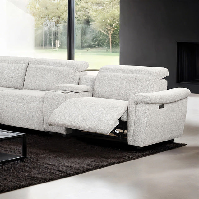 Furniture Of America Hieronimus Power Sectional FM6014LG-SECT-PM Light Gray Contemporary - sofafair.com