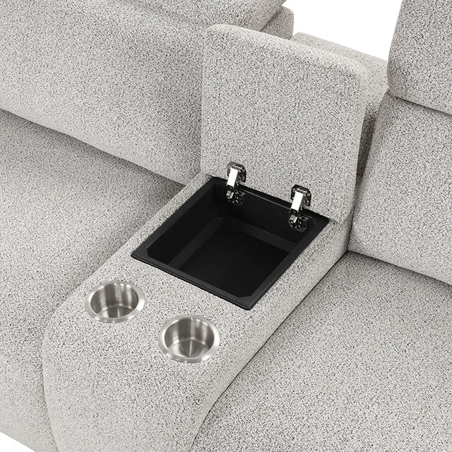 Furniture Of America Hieronimus Power Sectional FM6014LG-SECT-PM Light Gray Contemporary - sofafair.com