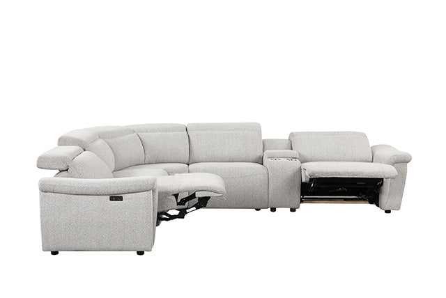 Furniture Of America Hieronimus Power Sectional FM6014LG-SECT-PM Light Gray Contemporary - sofafair.com