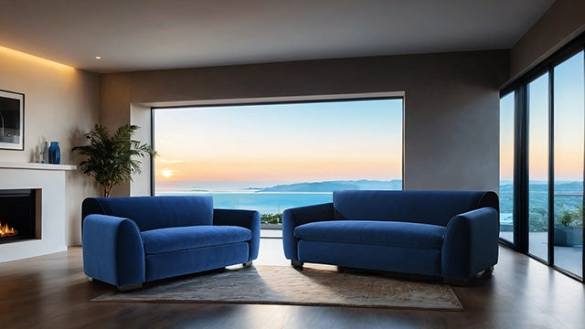 Furniture Of America Severo Loveseat FM61005BL-LV Royal Blue Contemporary - sofafair.com