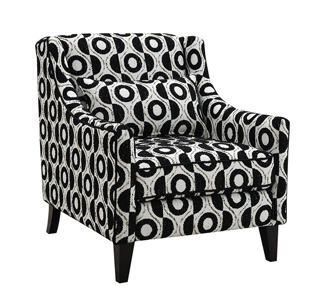 Furniture Of America Viviani Accent Chair FM61007BK-CH-PT White/Black Transitional - sofafair.com