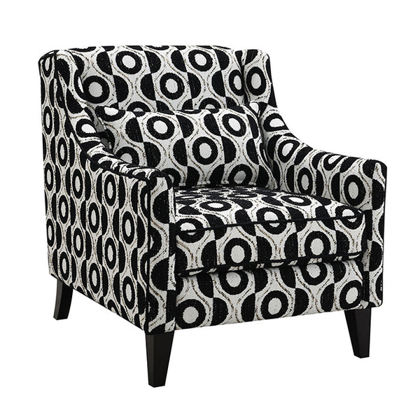 Furniture Of America Viviani Accent Chair FM61007BK-CH-PT White/Black Transitional - sofafair.com