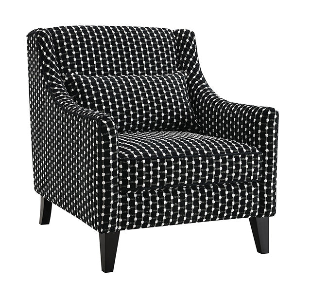 Furniture Of America Viviani Accent Chair w/ 1 Kidney FM61007BK-CH-SQ White/Black Transitional - sofafair.com