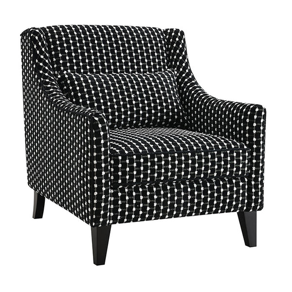 Furniture Of America Viviani Accent Chair w/ 1 Kidney FM61007BK-CH-SQ White/Black Transitional - sofafair.com