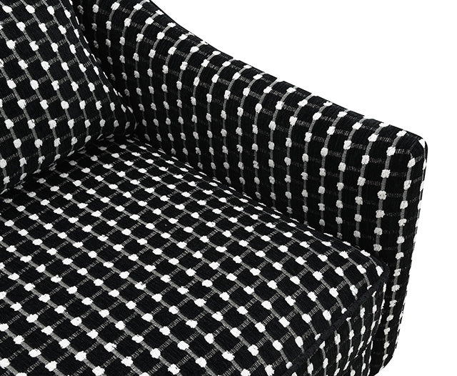 Furniture Of America Viviani Accent Chair w/ 1 Kidney FM61007BK-CH-SQ White/Black Transitional - sofafair.com