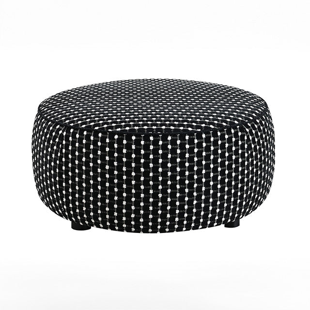 Furniture Of America Viviani Ottoman FM61007BK-OT White/Black Transitional - sofafair.com