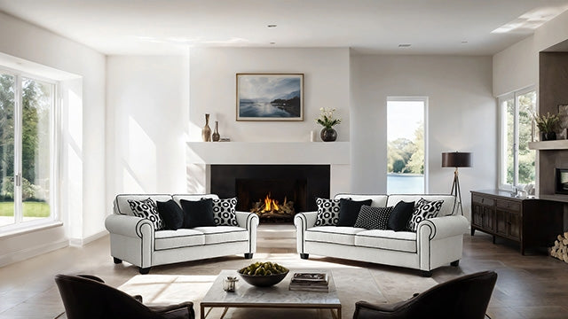 Furniture Of America Viviani Loveseat FM61007WH-LV White Transitional - sofafair.com