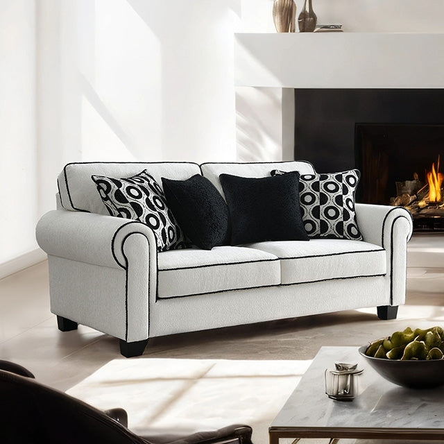 Furniture Of America Viviani Loveseat FM61007WH-LV White Transitional - sofafair.com