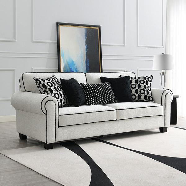 Furniture Of America Viviani Sofa FM61007WH-SF White Transitional - sofafair.com