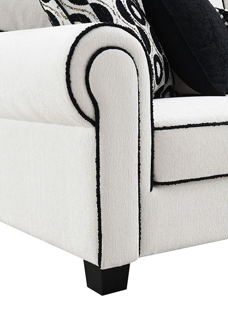 Furniture Of America Viviani Sofa FM61007WH-SF White Transitional - sofafair.com