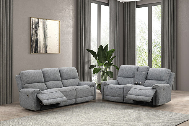 Furniture Of America Morcote Power Loveseat FM62001GY-LV-PM Gray Contemporary - sofafair.com