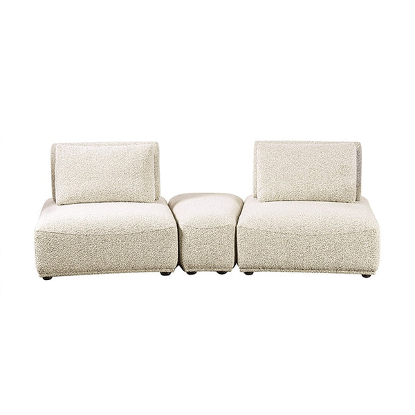 Furniture Of America Stavanger Curved 2-Seater w/ Ot FM63001BG-D Beige Contemporary - sofafair.com