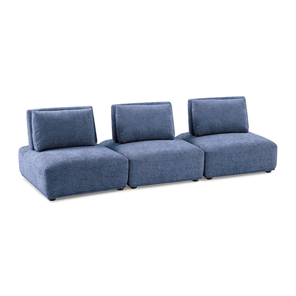 Furniture Of America Stavanger 3-Seater FM63001BL-A Blue Contemporary - sofafair.com