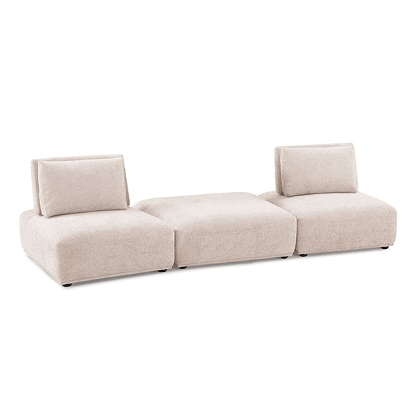 Furniture Of America Stavanger 2-Seater w/ Square Ot FM63001LB-C Light Brown Contemporary - sofafair.com