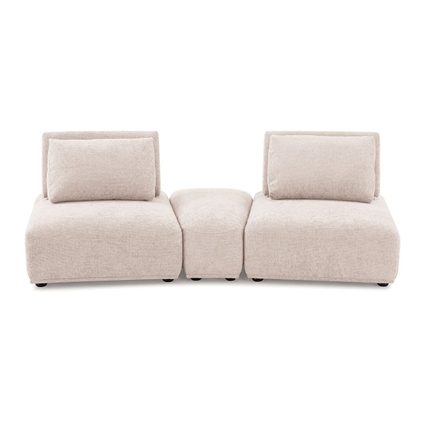 Furniture Of America Stavanger Curved 2-Seater w/ Ot FM63001LB-D Light Brown Contemporary - sofafair.com