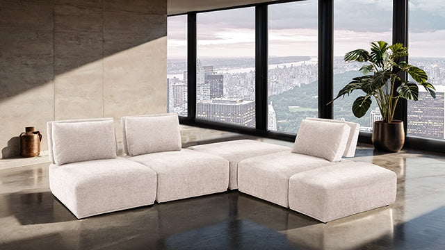 Furniture Of America Stavanger L-Sectional FM63001LB-F Light Brown Contemporary - sofafair.com