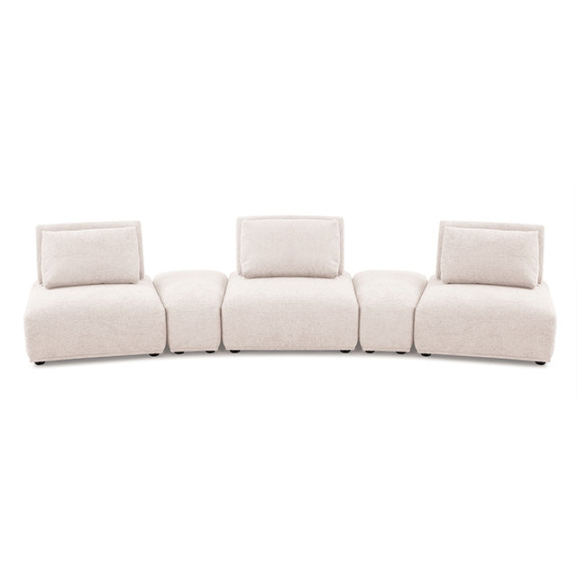 Furniture Of America Stavanger Curved 3-Seater FM63001LB-G Light Brown Contemporary - sofafair.com