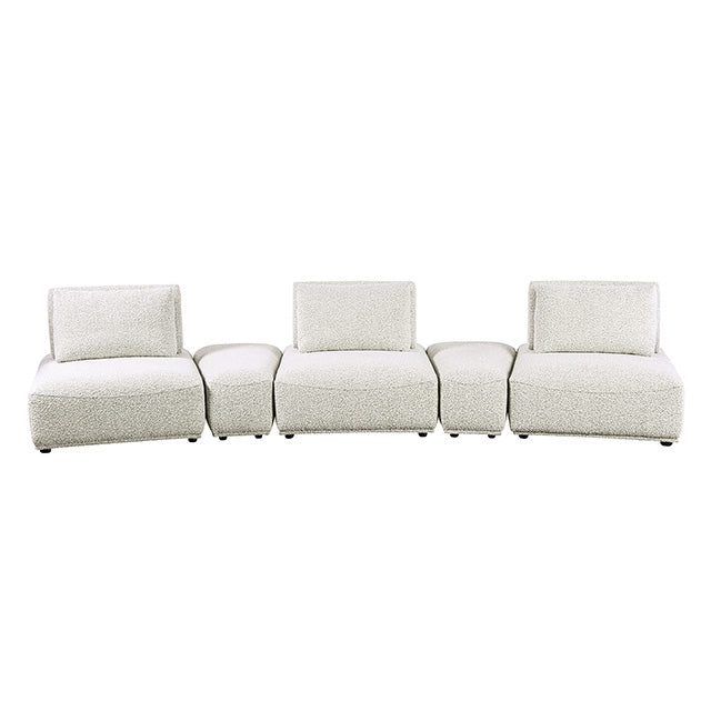 Furniture Of America Stavanger Curved 3-Seater FM63001LG-G Light Gray Contemporary - sofafair.com