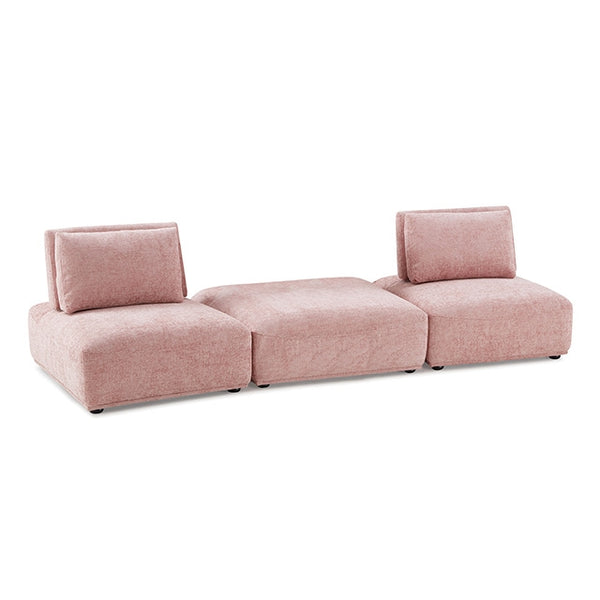 Furniture Of America Stavanger 2-Seater w/ Square Ot FM63001PK-C Pink Contemporary - sofafair.com