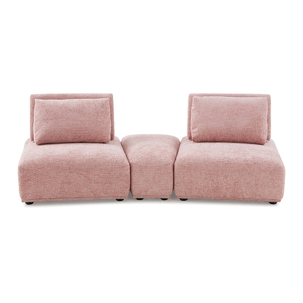 Furniture Of America Stavanger Curved 2-Seater w/ Ot FM63001PK-D Pink Contemporary - sofafair.com