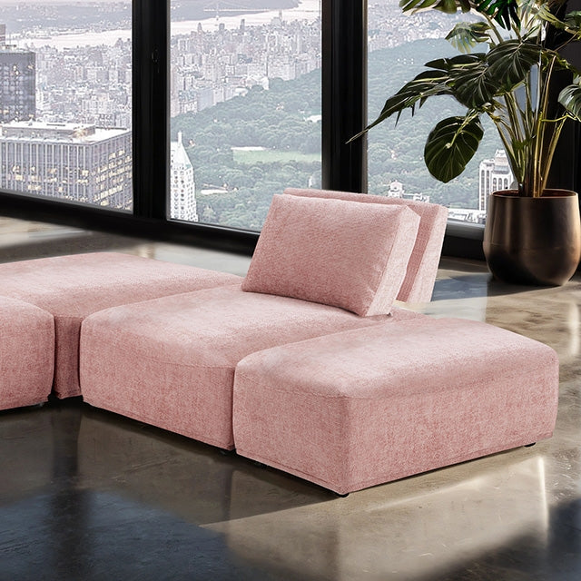 Furniture Of America Stavanger L-Sectional FM63001PK-F Pink Contemporary - sofafair.com