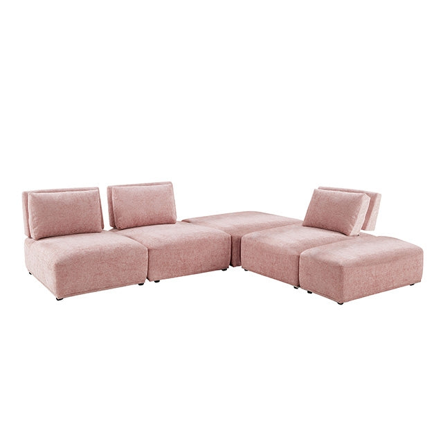 Furniture Of America Stavanger L-Sectional FM63001PK-F Pink Contemporary - sofafair.com