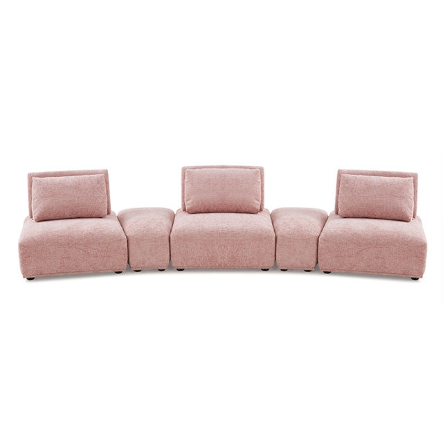 Furniture Of America Stavanger Curved 3-Seater FM63001PK-G Pink Contemporary - sofafair.com