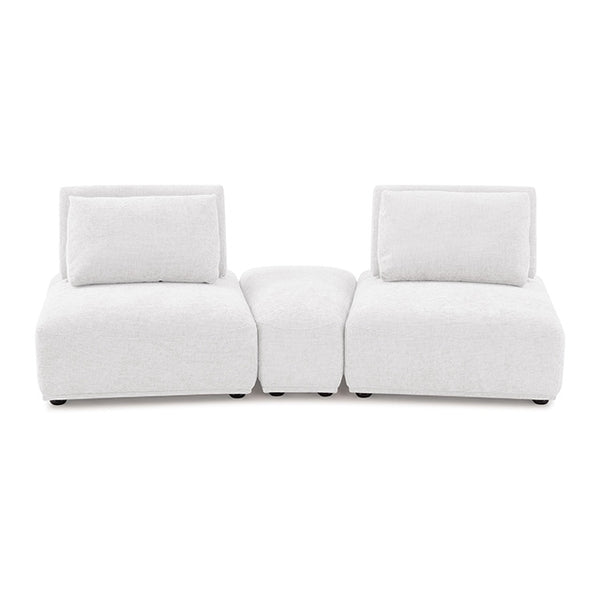 Furniture Of America Stavanger Curved 2-Seater w/ Ot FM63001WH-D White Contemporary - sofafair.com