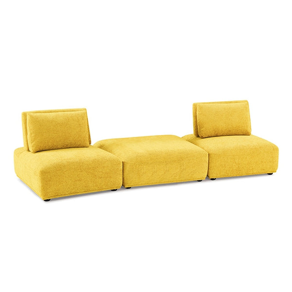 Furniture Of America Stavanger 2-Seater w/ Square Ot FM63001YL-C Yellow Contemporary - sofafair.com