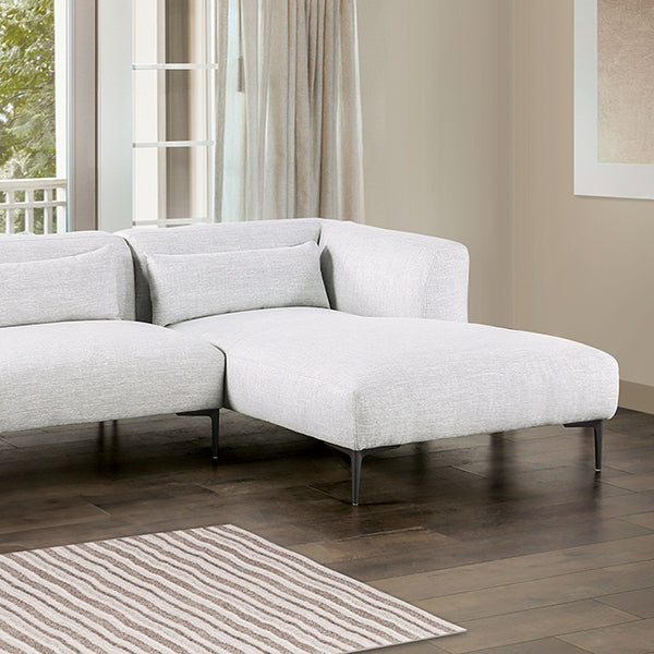 Furniture Of America Paderborn Sectional, Left Chaise FM63002LG Light Gray Contemporary - sofafair.com