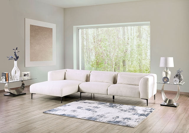 Furniture Of America Paderborn Sectional, Left Chaise FM63002WH-SECT-L Beige Contemporary - sofafair.com