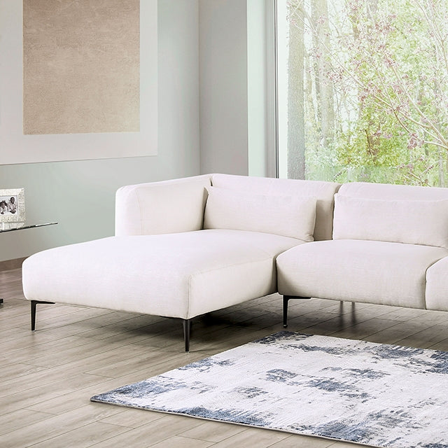 Furniture Of America Paderborn Sectional, Left Chaise FM63002WH-SECT-L Beige Contemporary - sofafair.com