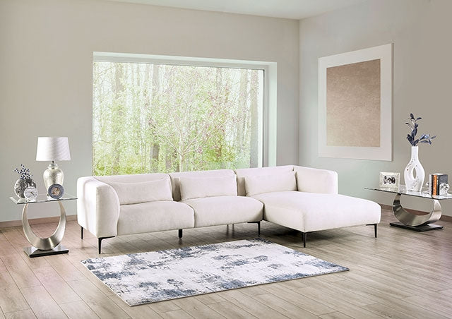 Furniture Of America Paderborn Sectional, Right Chaise FM63002WH-SECT-R Beige Contemporary - sofafair.com