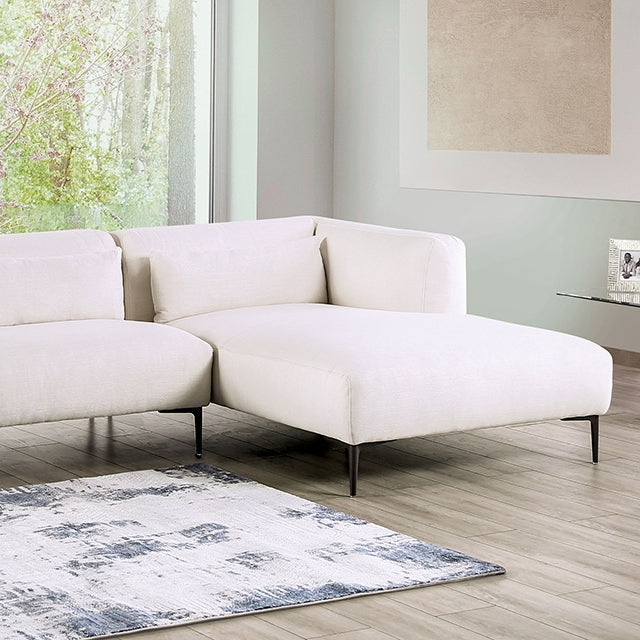 Furniture Of America Paderborn Sectional, Right Chaise FM63002WH-SECT-R Beige Contemporary - sofafair.com