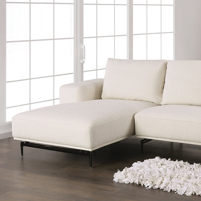 Furniture Of America Baerum Sectional, Left Chaise FM63006WH White Contemporary - sofafair.com