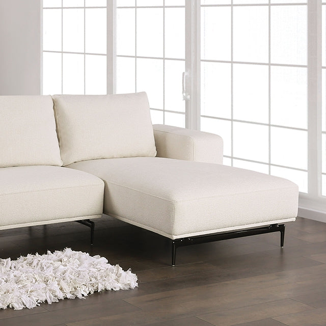 Furniture Of America Baerum Sectional, Left Chaise FM63006WH White Contemporary - sofafair.com