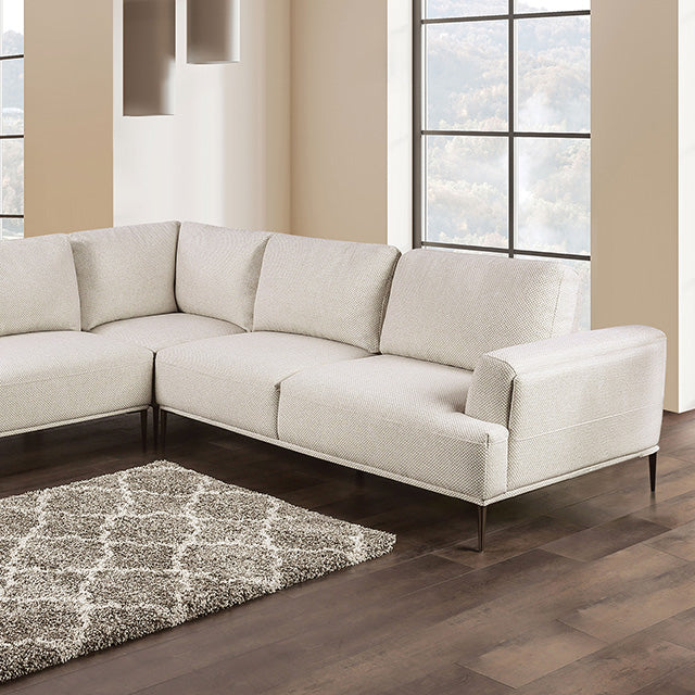 Furniture Of America Gladbach Large L-Sectional FM63007BGL Beige Contemporary - sofafair.com