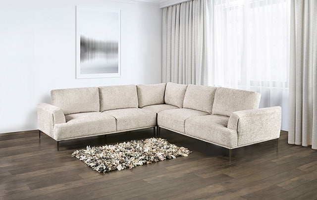 Furniture Of America Gladbach Large L-Sectional FM63007LBL Light Brown Contemporary - sofafair.com