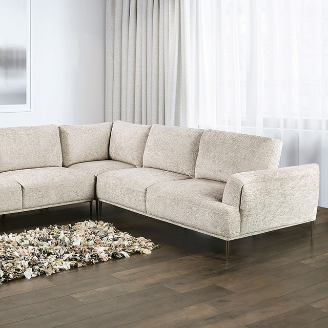 Furniture Of America Gladbach Large L-Sectional FM63007LBL Light Brown Contemporary - sofafair.com