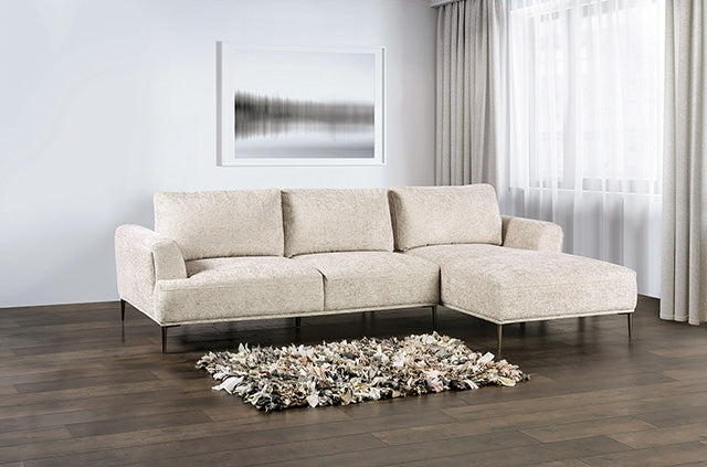 Furniture Of America Gladbach J-Shaped Sectional FM63007LB Light Brown Contemporary - sofafair.com