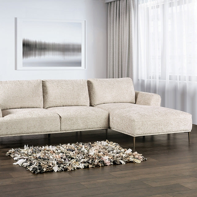 Furniture Of America Gladbach J-Shaped Sectional FM63007LB Light Brown Contemporary - sofafair.com