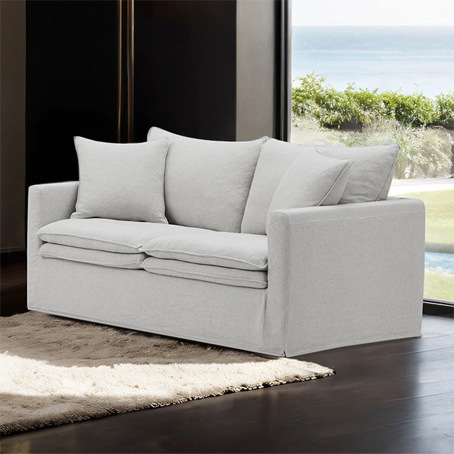 Furniture Of America Crayford Loveseat FM63010LG-LV Light Gray Traditional - sofafair.com