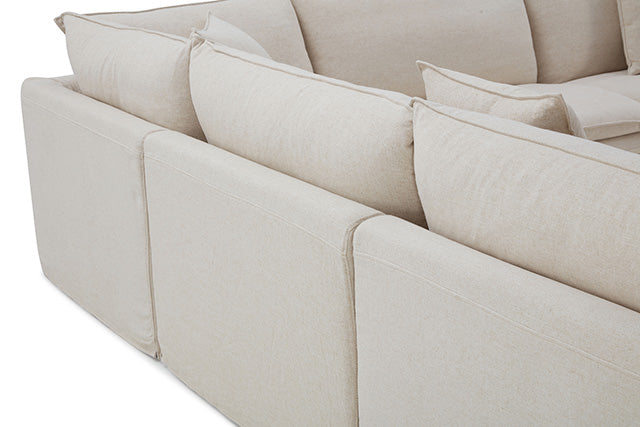 Furniture Of America Crayford L-Sectional FM63010TP-SECT Taupe Traditional - sofafair.com