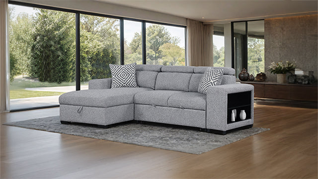 Furniture Of America Chatteris Sectional FM64000GY-SECT-L Gray Contemporary - sofafair.com