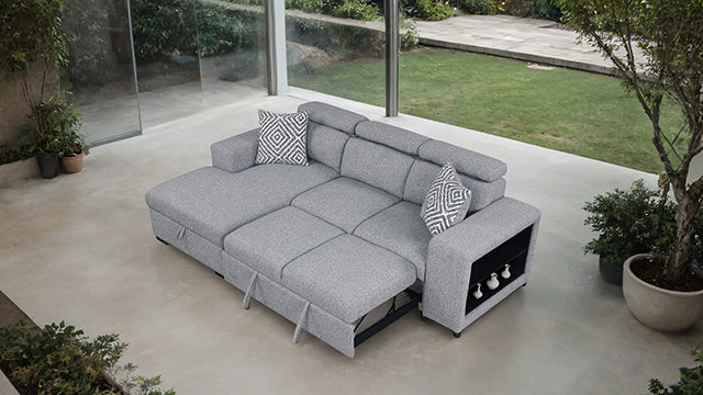 Furniture Of America Chatteris Sectional FM64000GY-SECT-L Gray Contemporary - sofafair.com