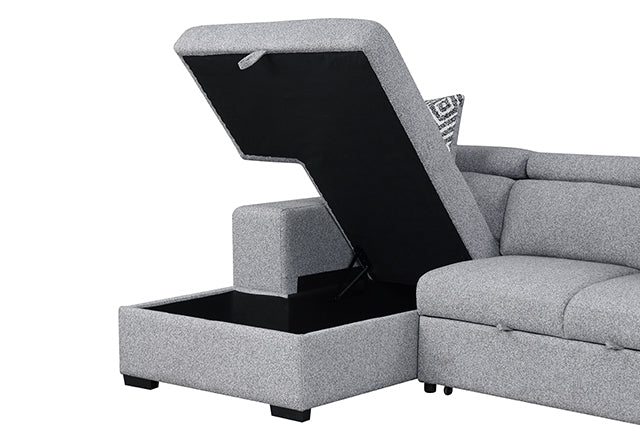 Furniture Of America Chatteris Sectional FM64000GY-SECT-L Gray Contemporary - sofafair.com