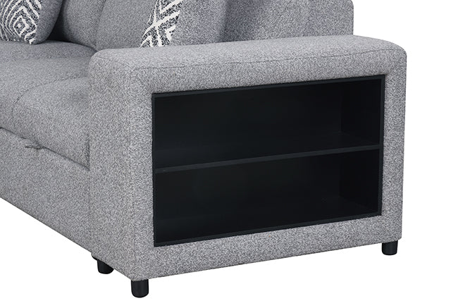 Furniture Of America Chatteris Sectional FM64000GY-SECT-L Gray Contemporary - sofafair.com